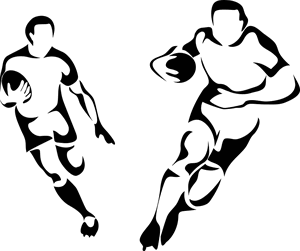 rugby player silhouettes