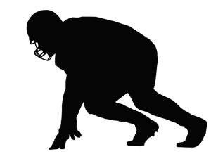 silhouette of American football player