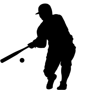 baseball player hitting a ball silhouette