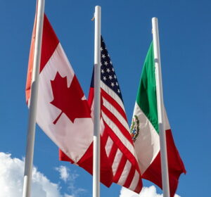 canada mexico and usa flags