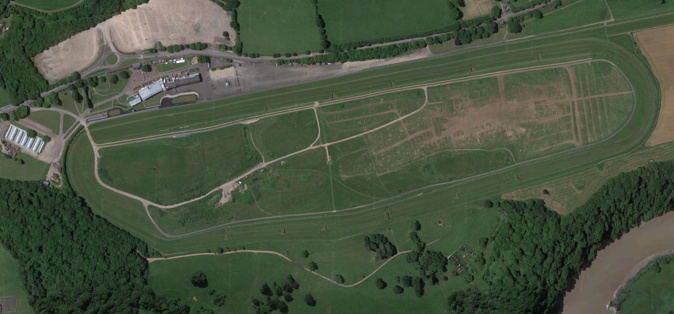 chepstow racecourse used for welsh grand national viewed from above