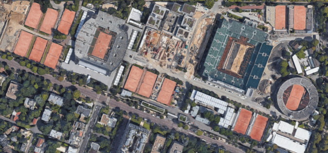 french open roland garros courts from above