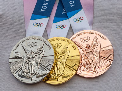 gold silver and bronze olympic medals