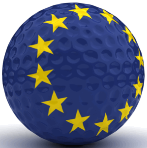 golf ball with european flag