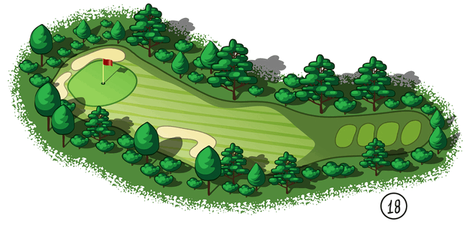 golf course 18th hole drawing