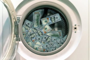 money laundering in a washing machine