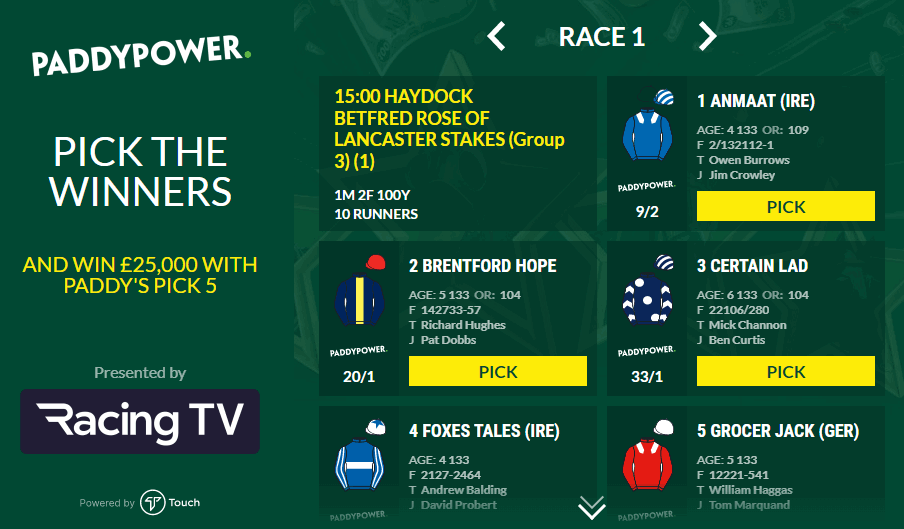 paddy power pick 5 pick example