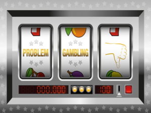 problem gambling thumbs down displayed on slot reels