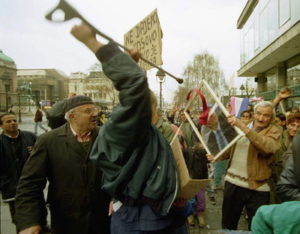 protesters against the regime of Slobodan Milosevic in Yugoslavia