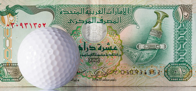 race to dubai golf ball with money