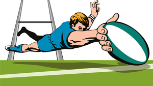 rugby player try graphic