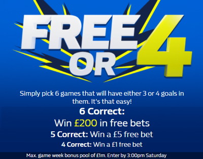william hill free or 4