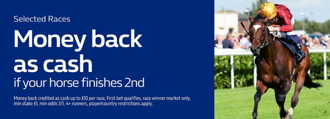 william hill money back 2nd in cash